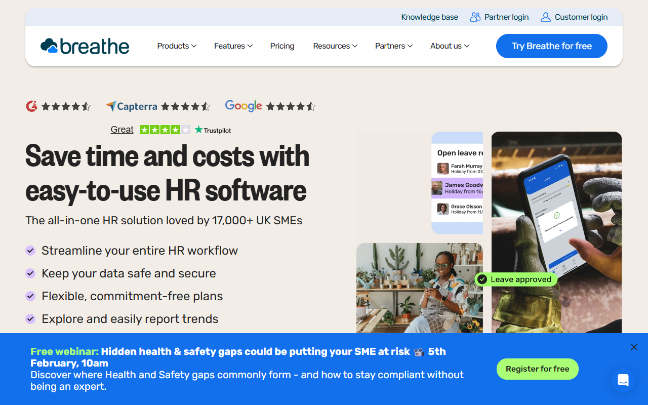 Breathe HR Software (Core Platform) screenshot