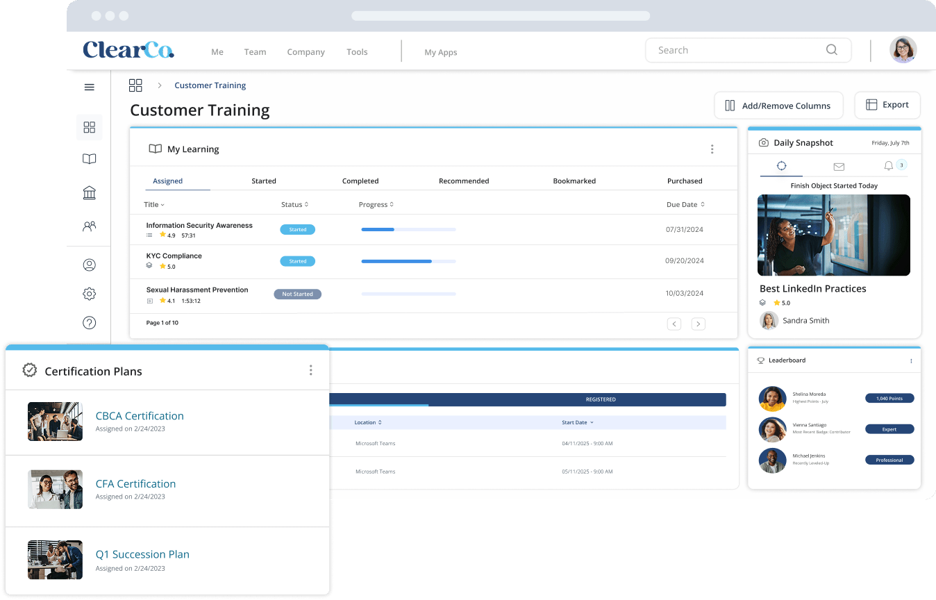 ClearCompany Learning Management screenshot