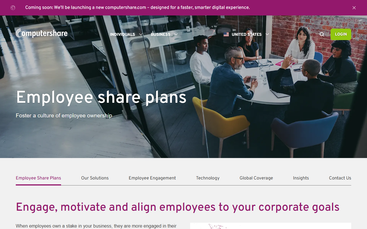 Computershare Employee Share Plans screenshot