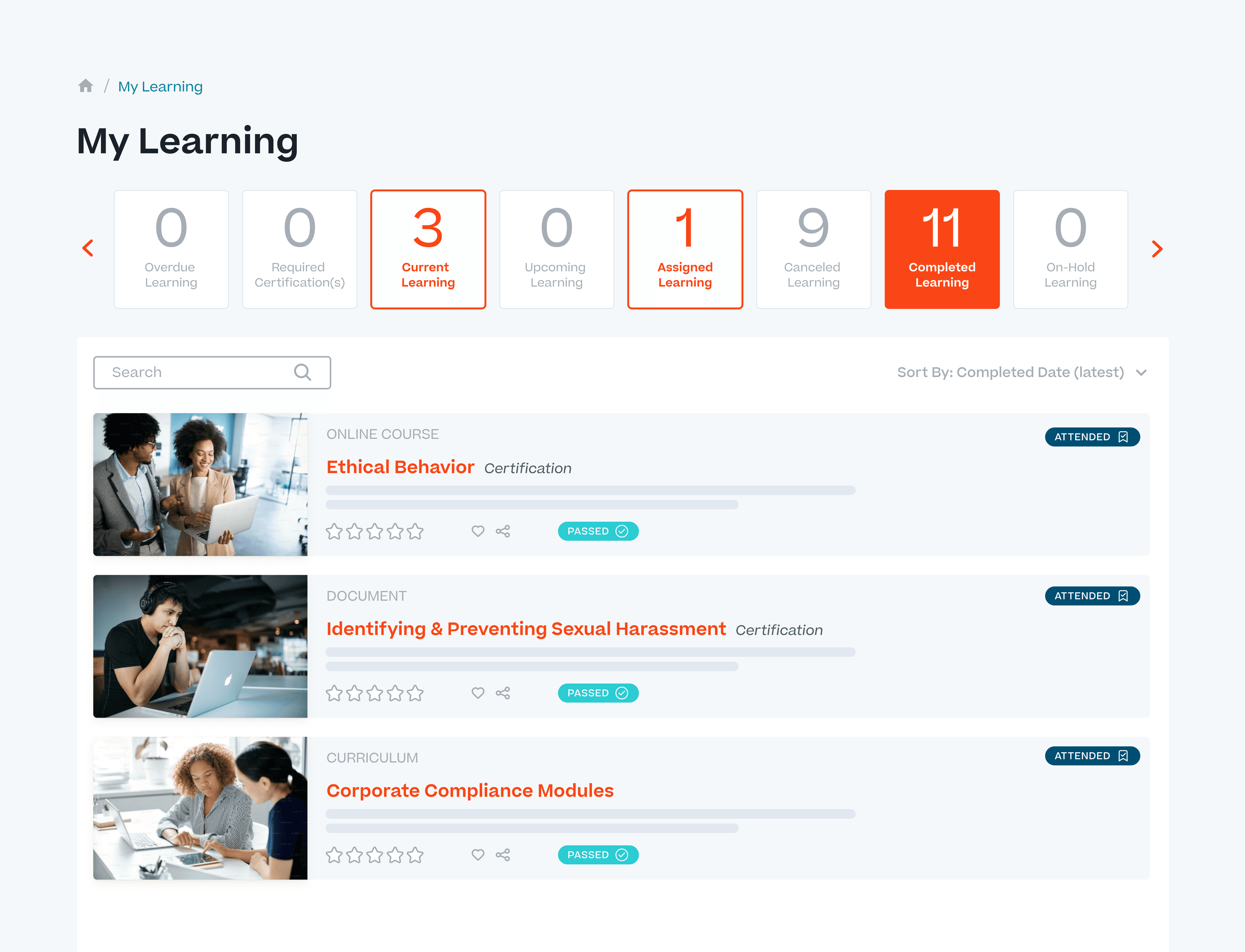 Cornerstone Learning Management System screenshot