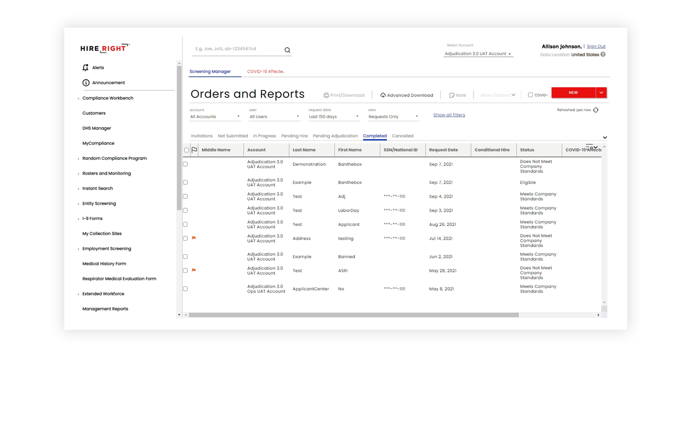 HireRight Drug & Alcohol Testing screenshot