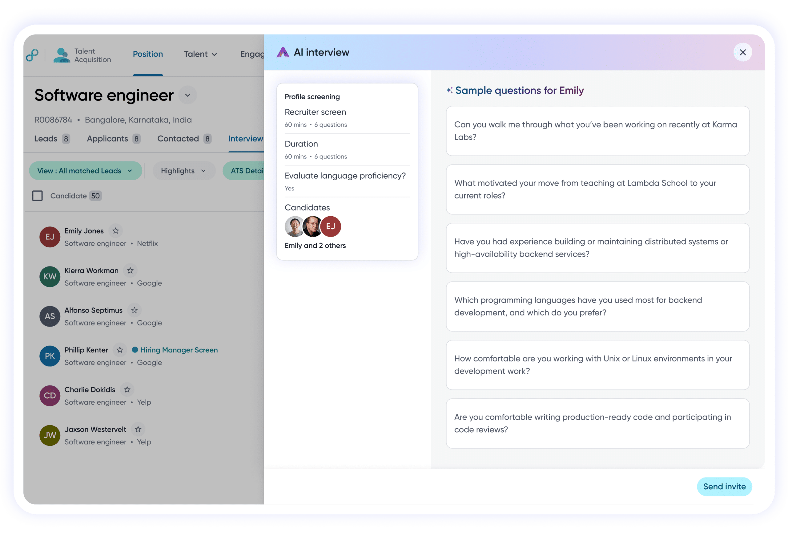 Eightfold AI Interviewer screenshot