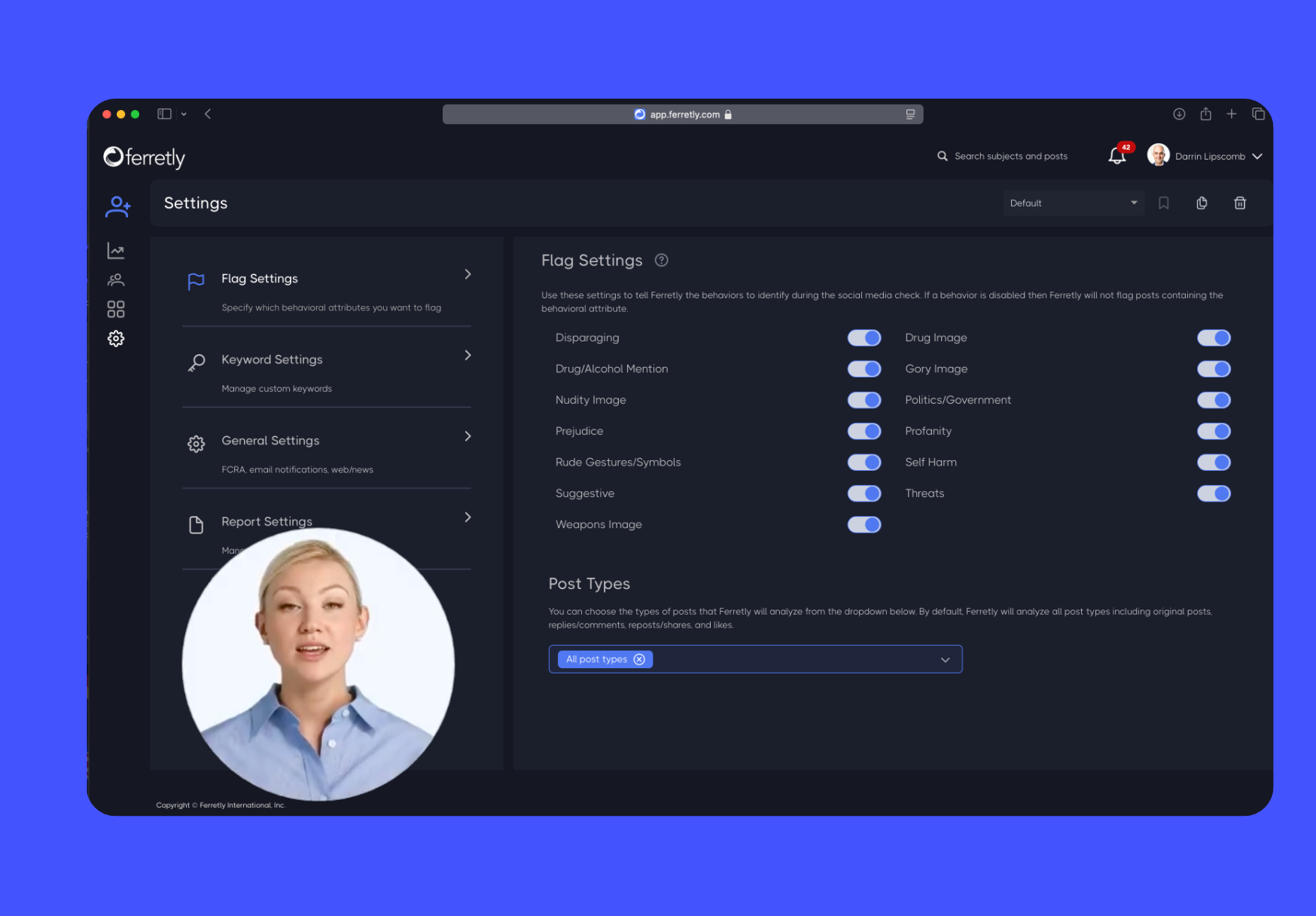 Ferretly API screenshot