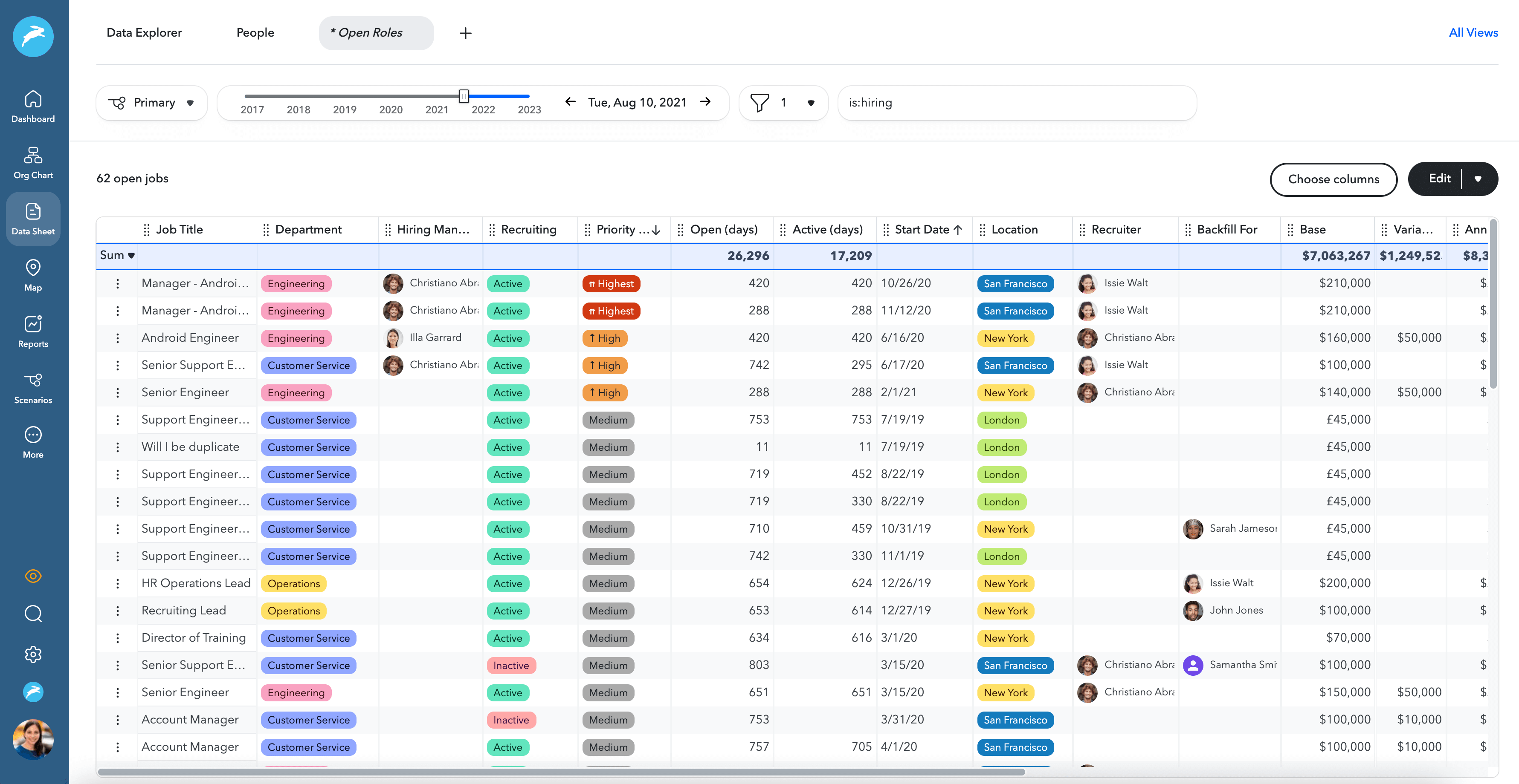 Headcount Planning screenshot