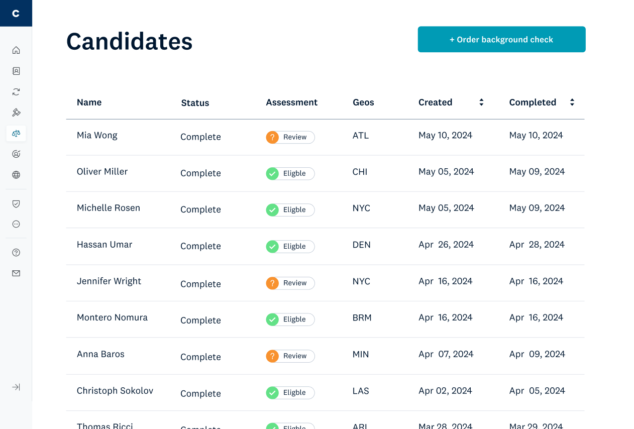 International Background Checks screenshot