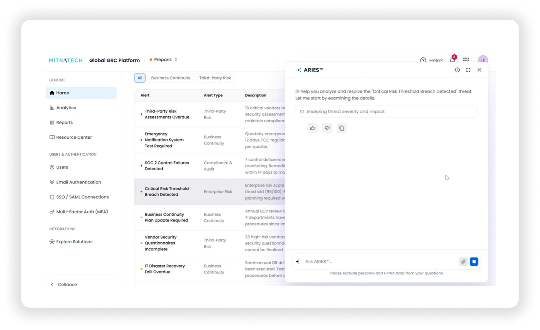 Mitratech ARIES™ screenshot