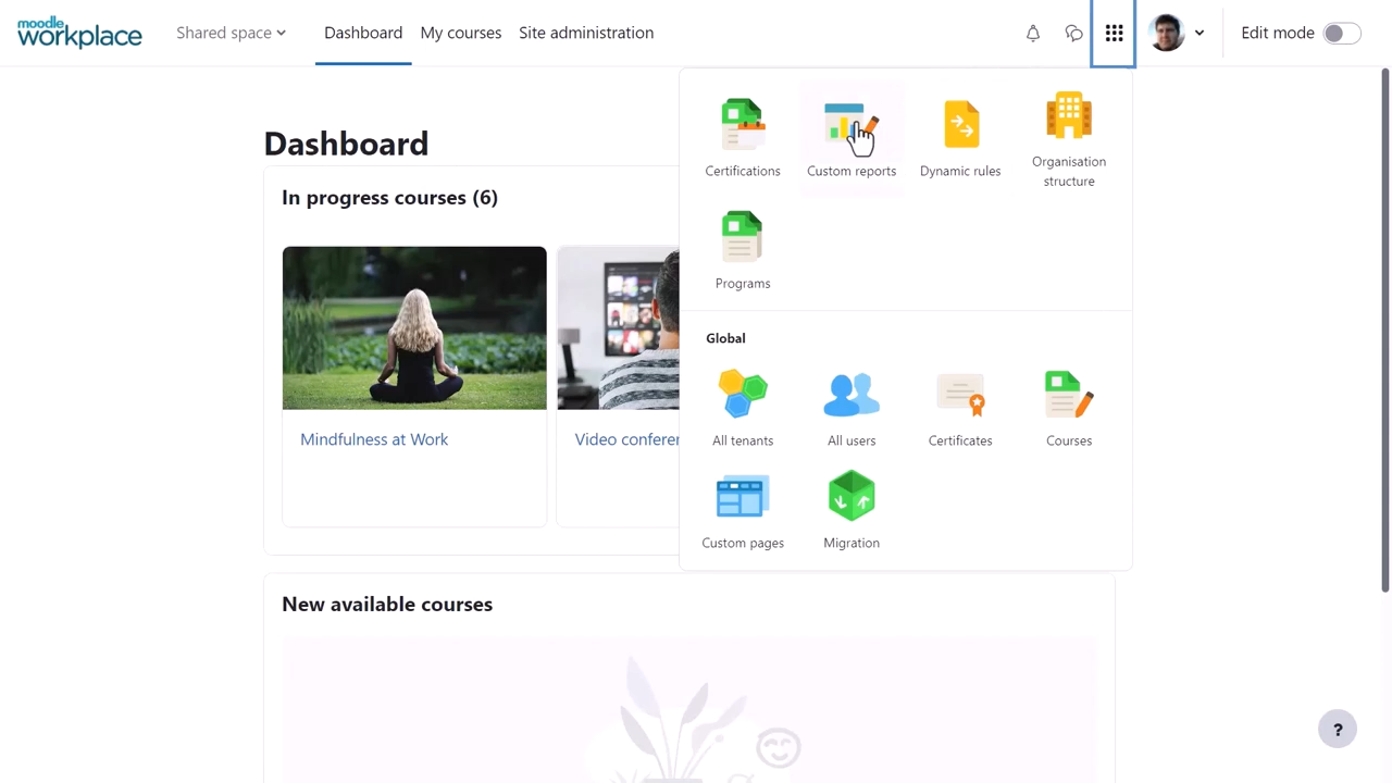 Moodle Workplace screenshot