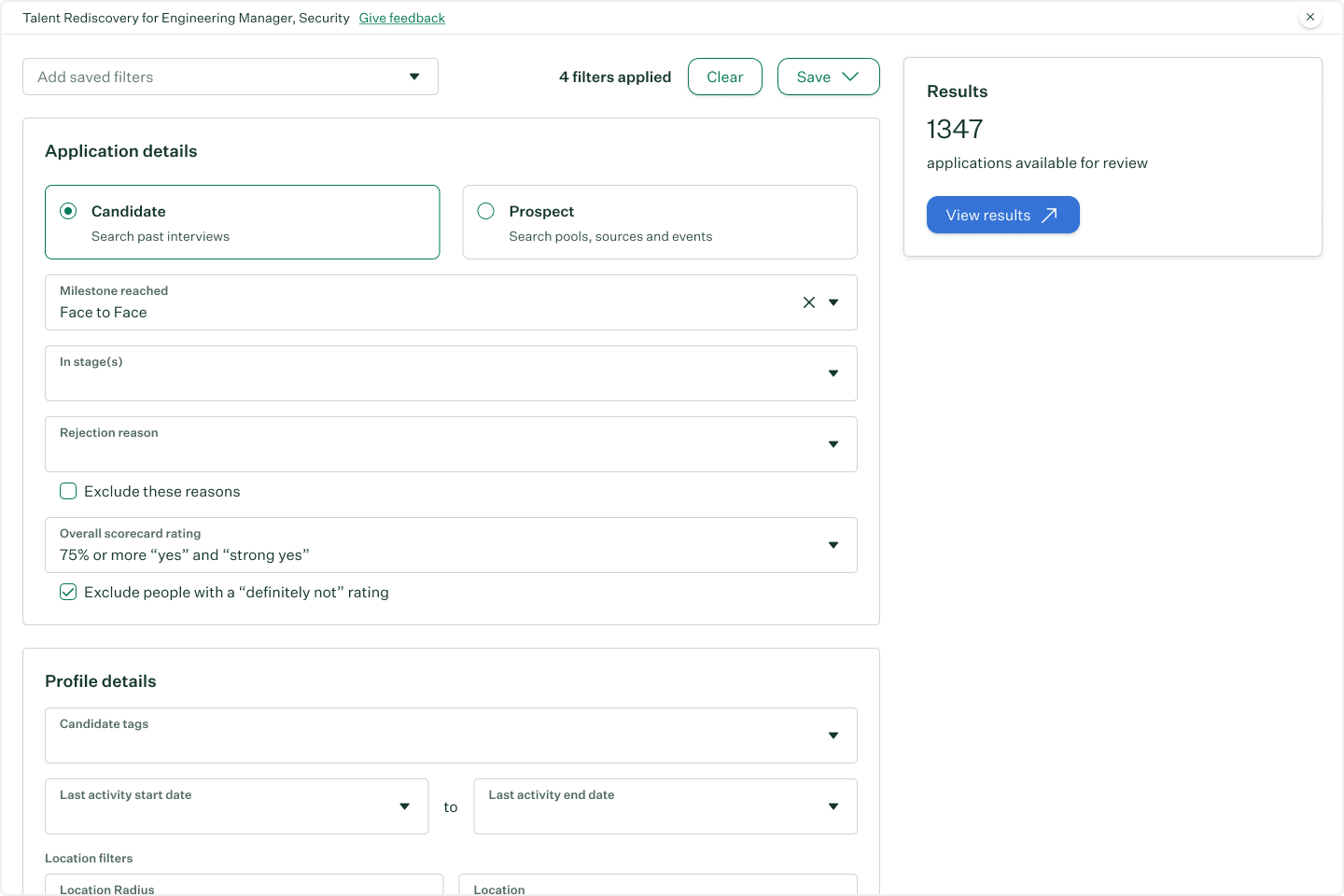 Talent Sourcing screenshot