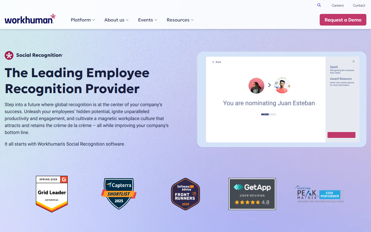 Workhuman Social Recognition screenshot