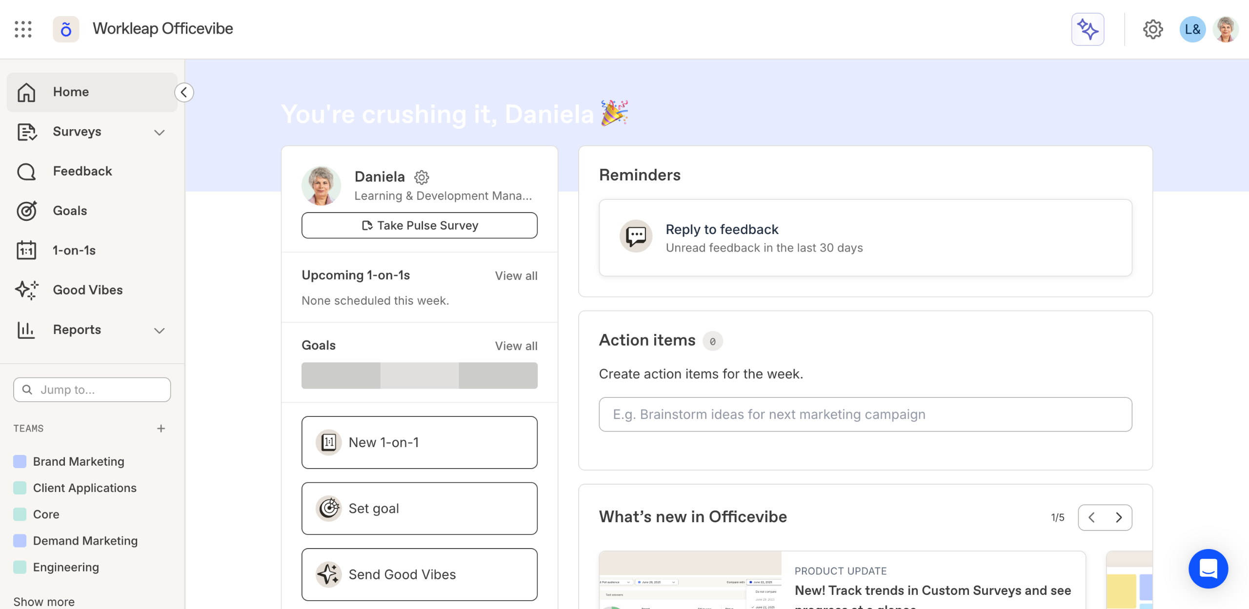 Workleap Officevibe screenshot
