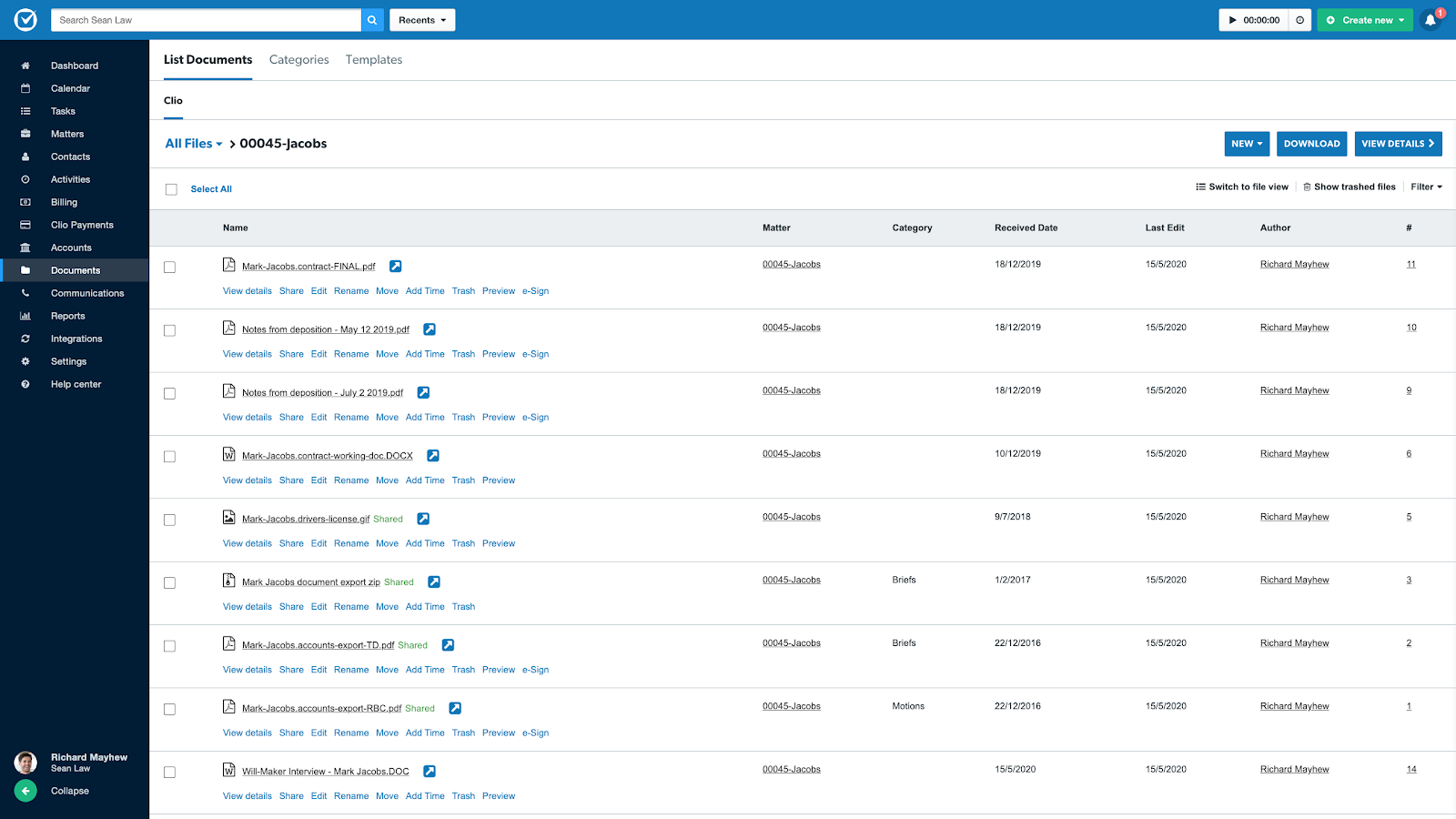 Clio Draft screenshot