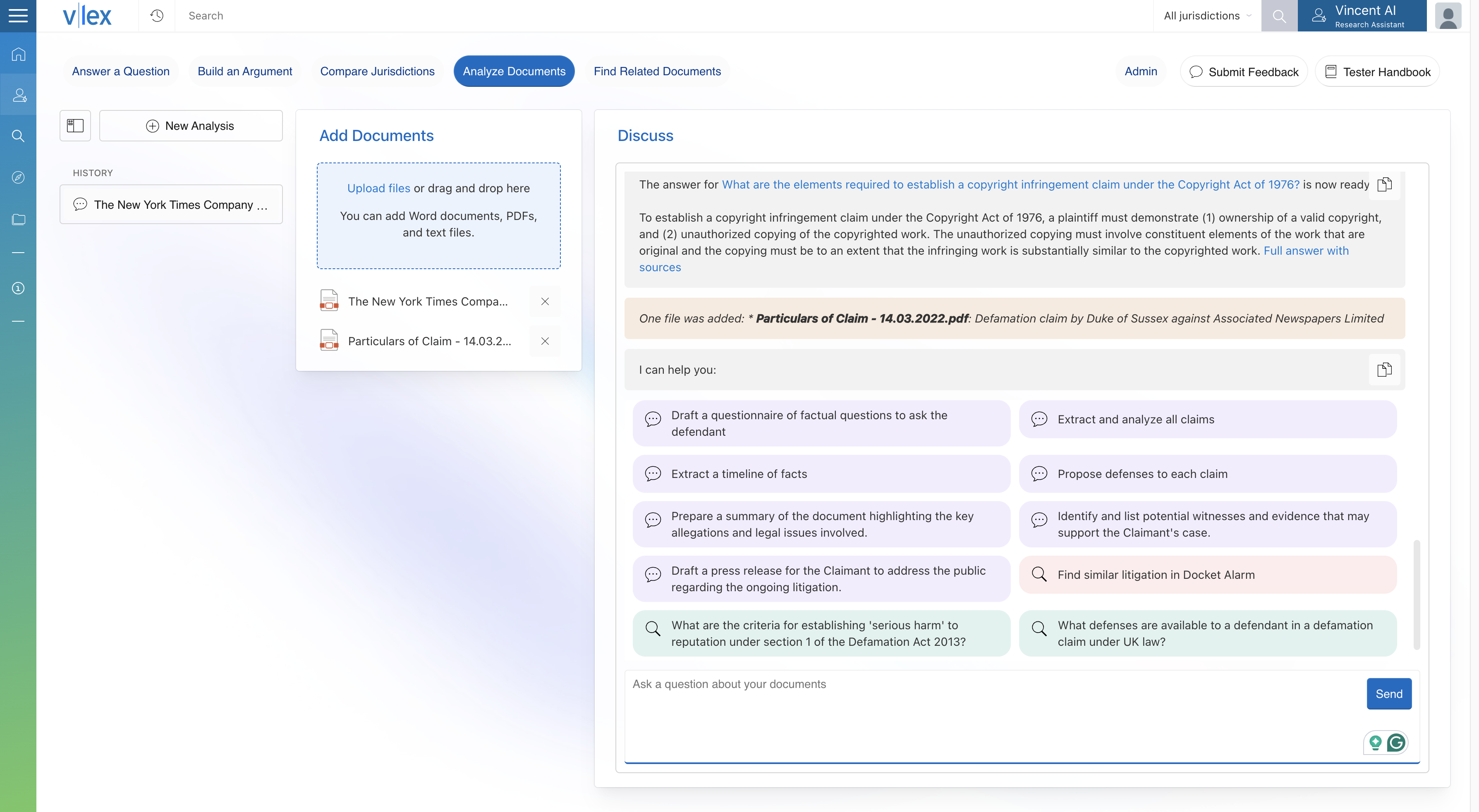 vLex Cloud screenshot