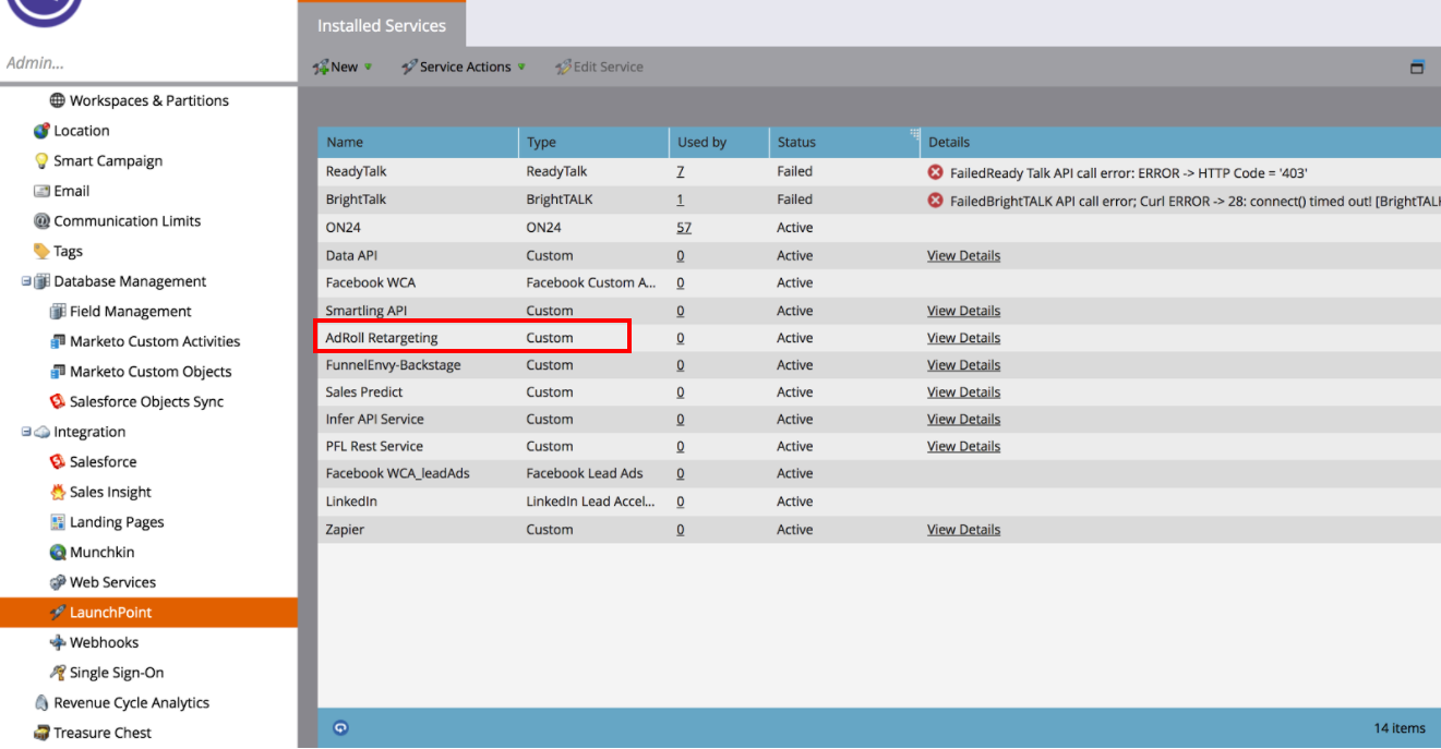 AdRoll Managed Services screenshot