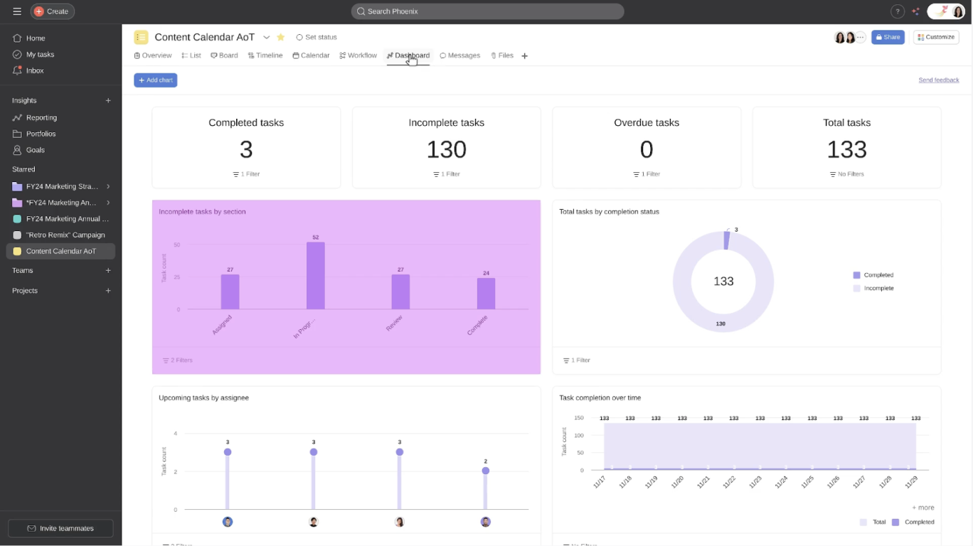 Asana screenshot