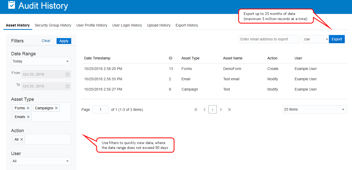 Eloqua screenshot