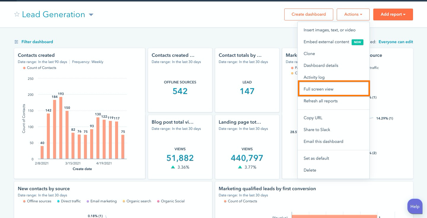HubSpot Data Hub screenshot