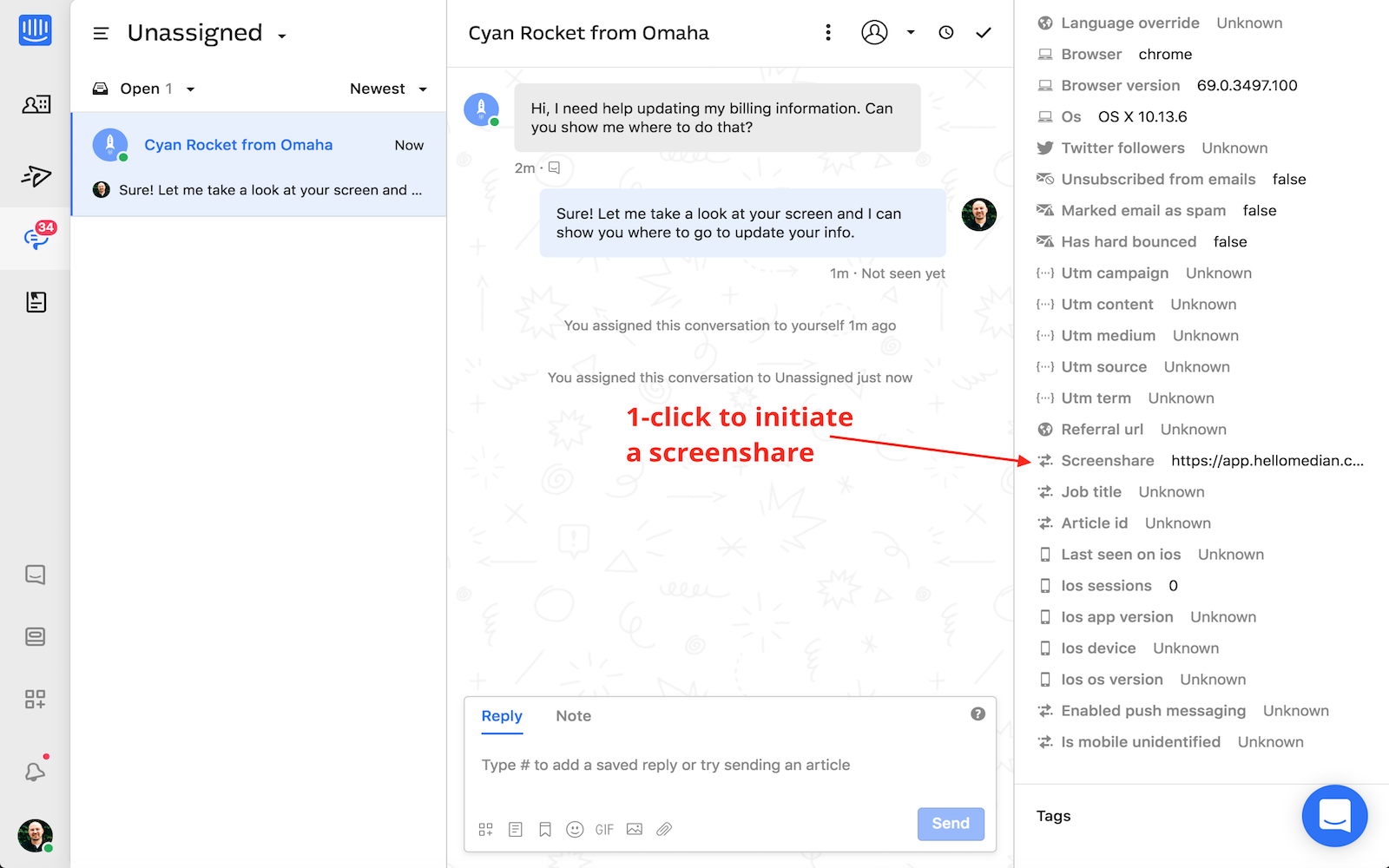 Intercom screenshot