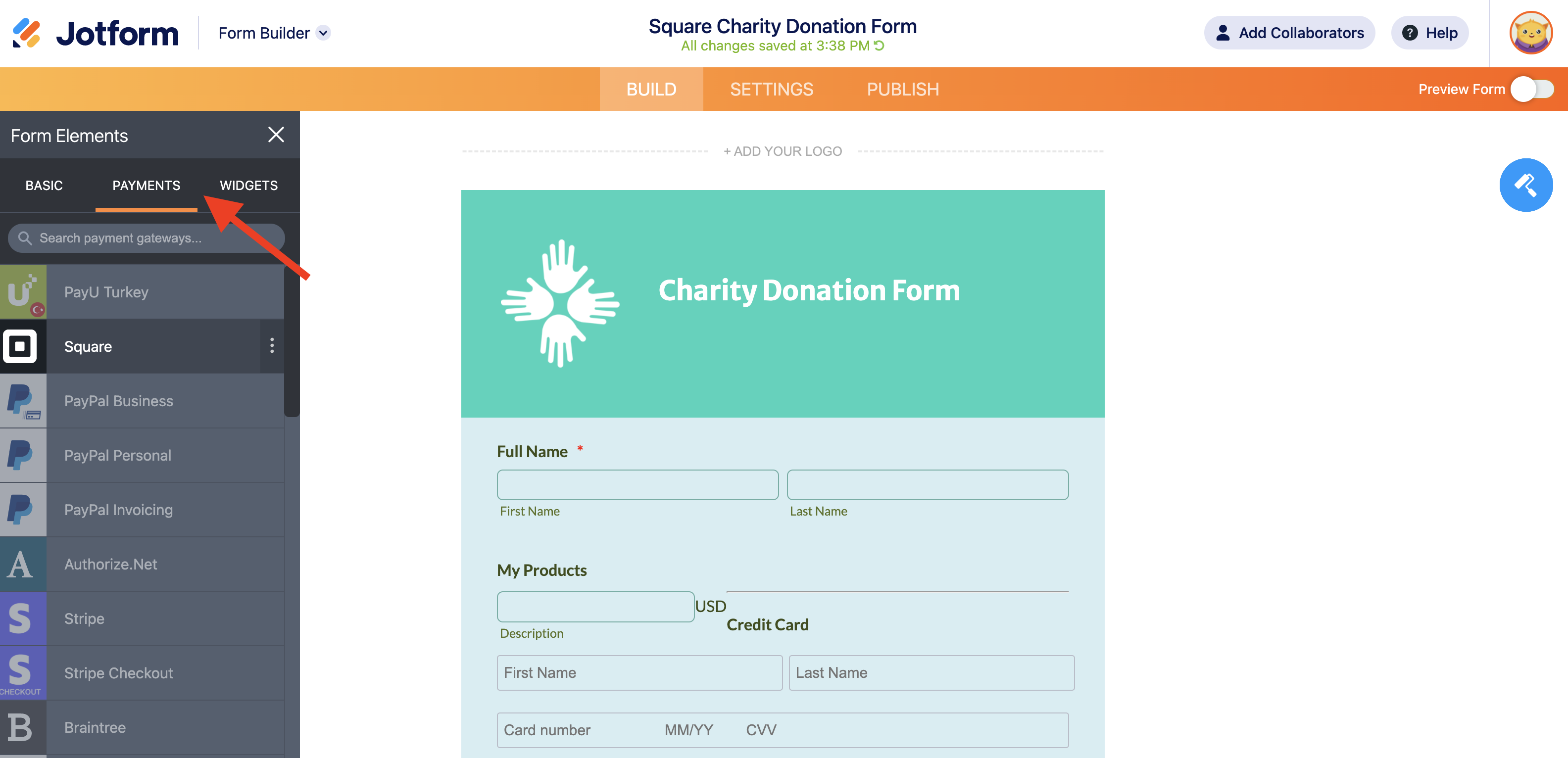 Jotform screenshot