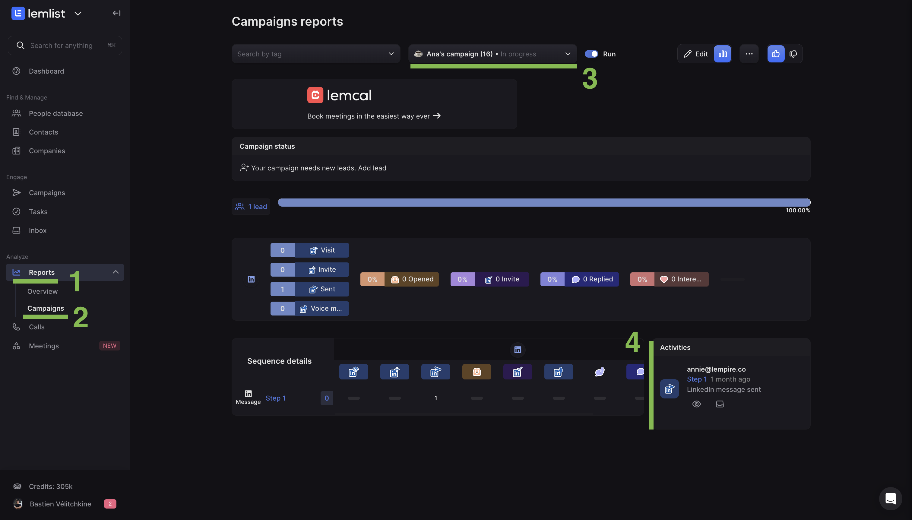 Lemlist screenshot
