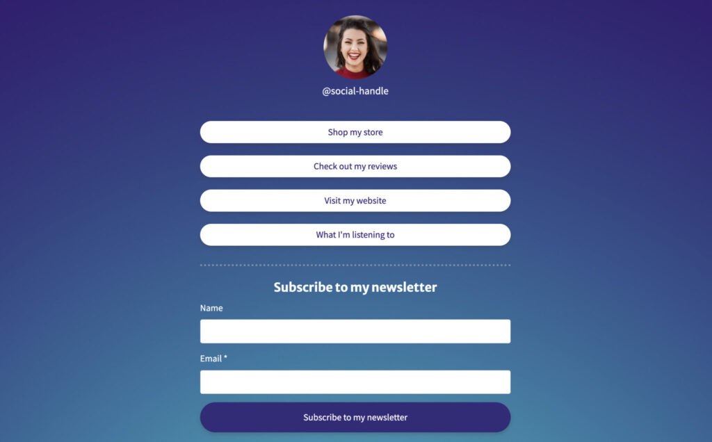 Link-in-Bio Tool screenshot