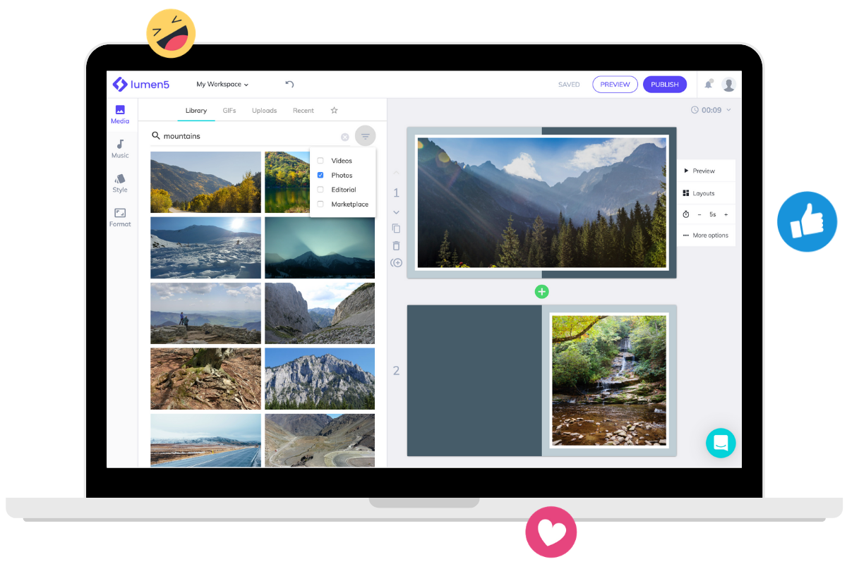 Lumen5 screenshot
