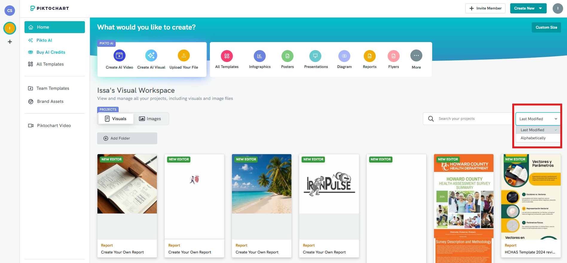 Piktochart screenshot