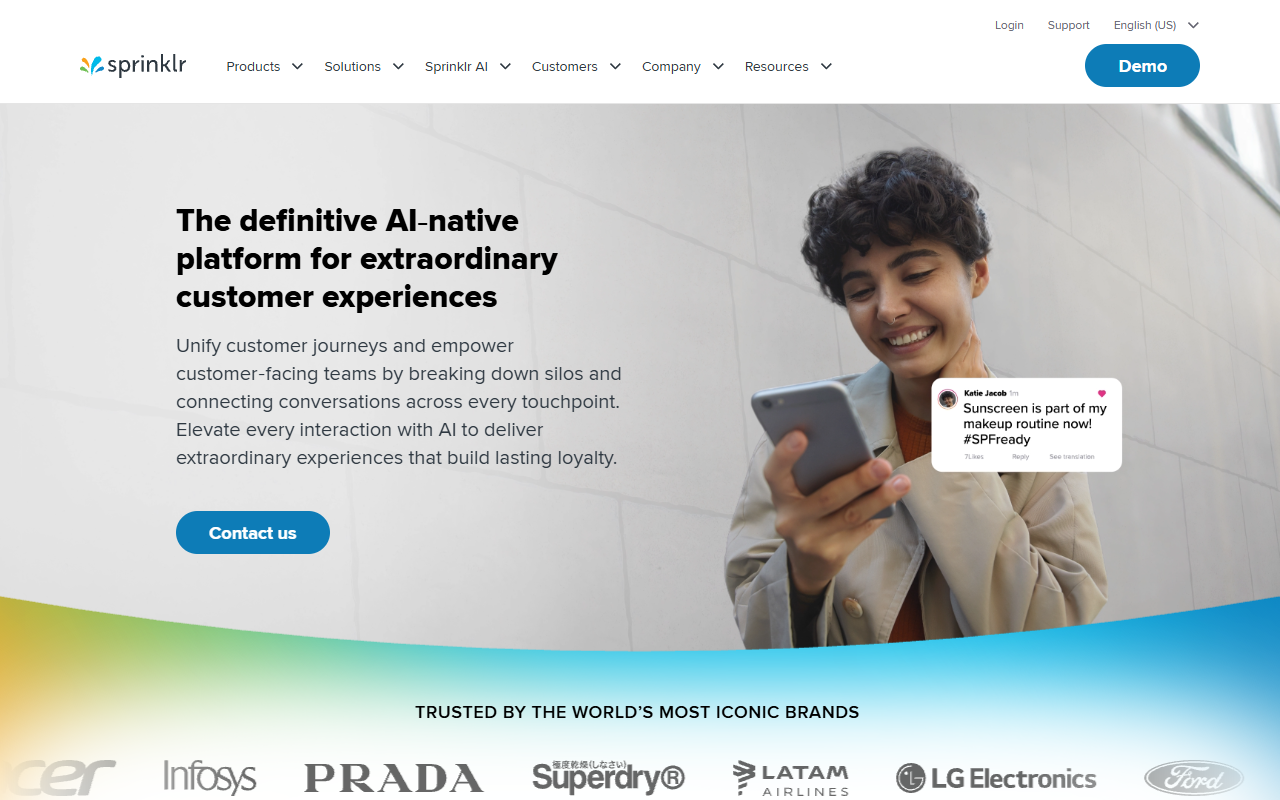 Sprinklr Insights screenshot