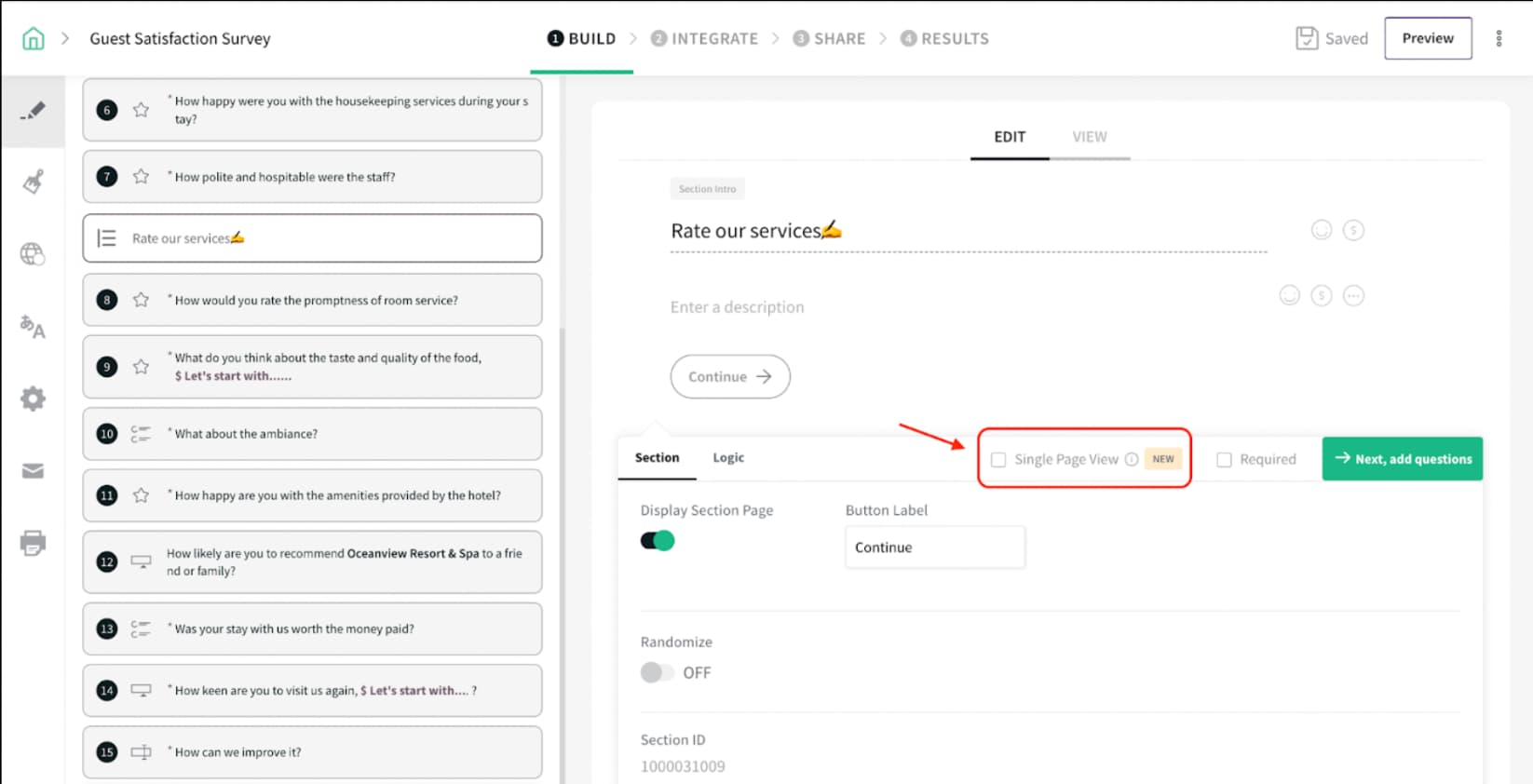 SurveySparrow screenshot