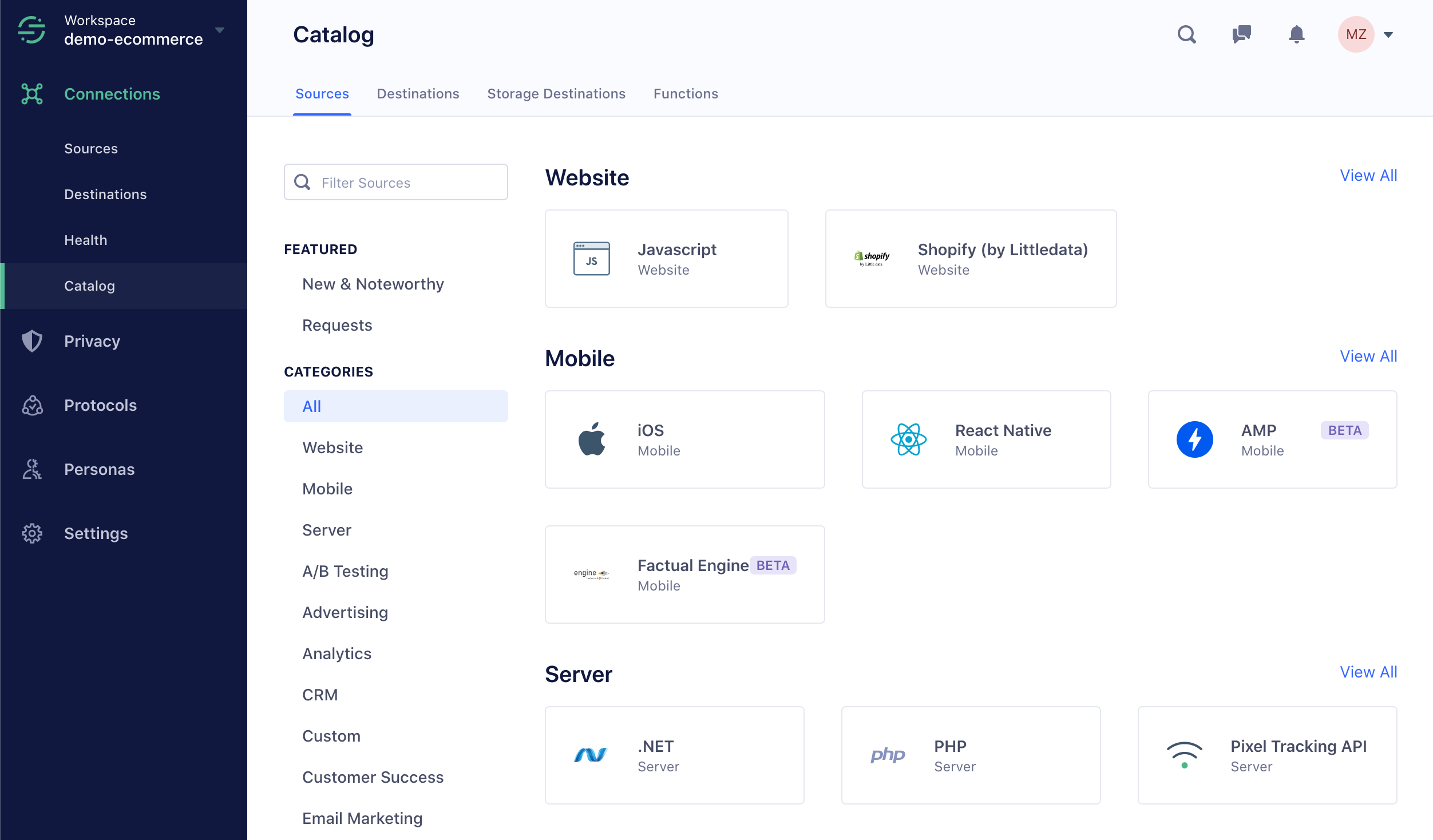 Twilio Segment screenshot
