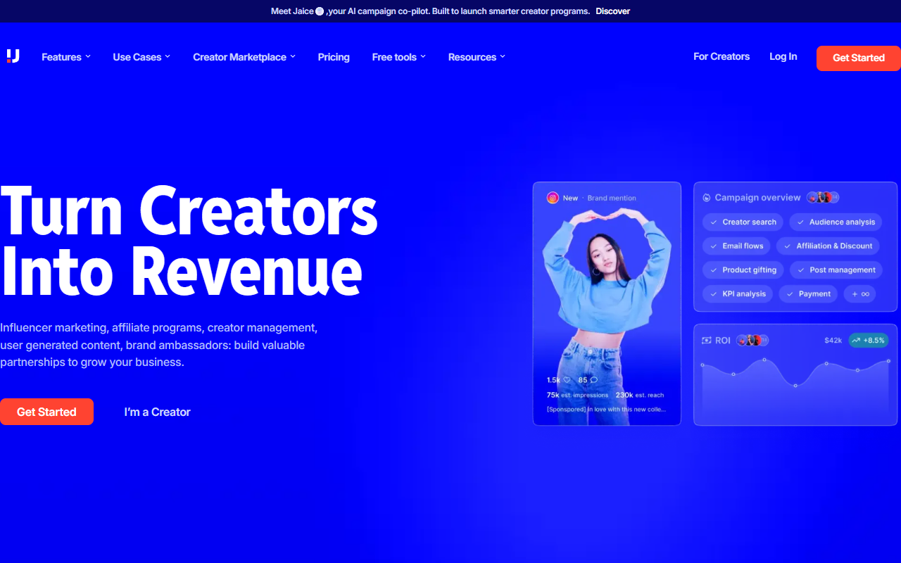 Upfluence screenshot