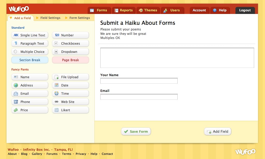 Wufoo screenshot