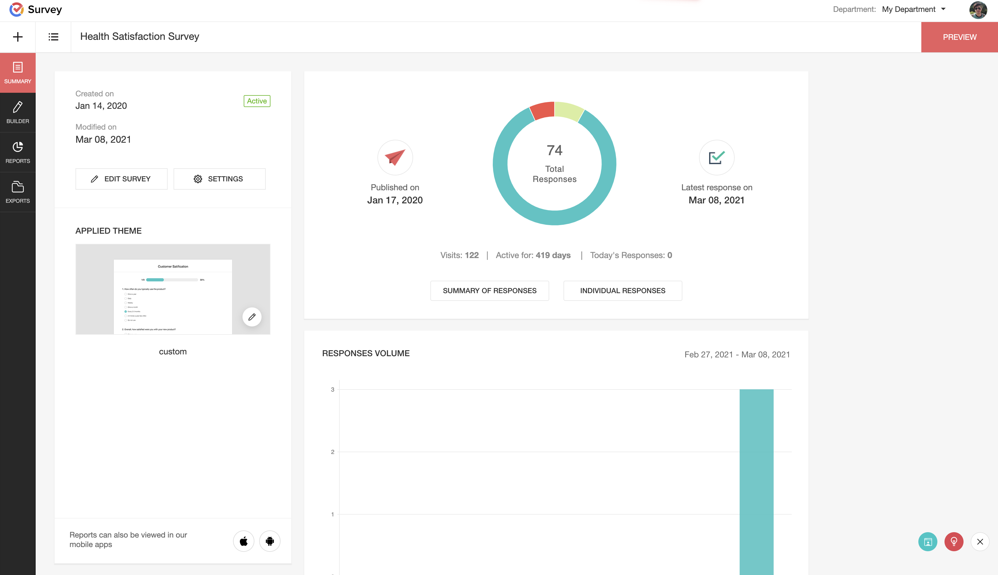Zoho Survey screenshot