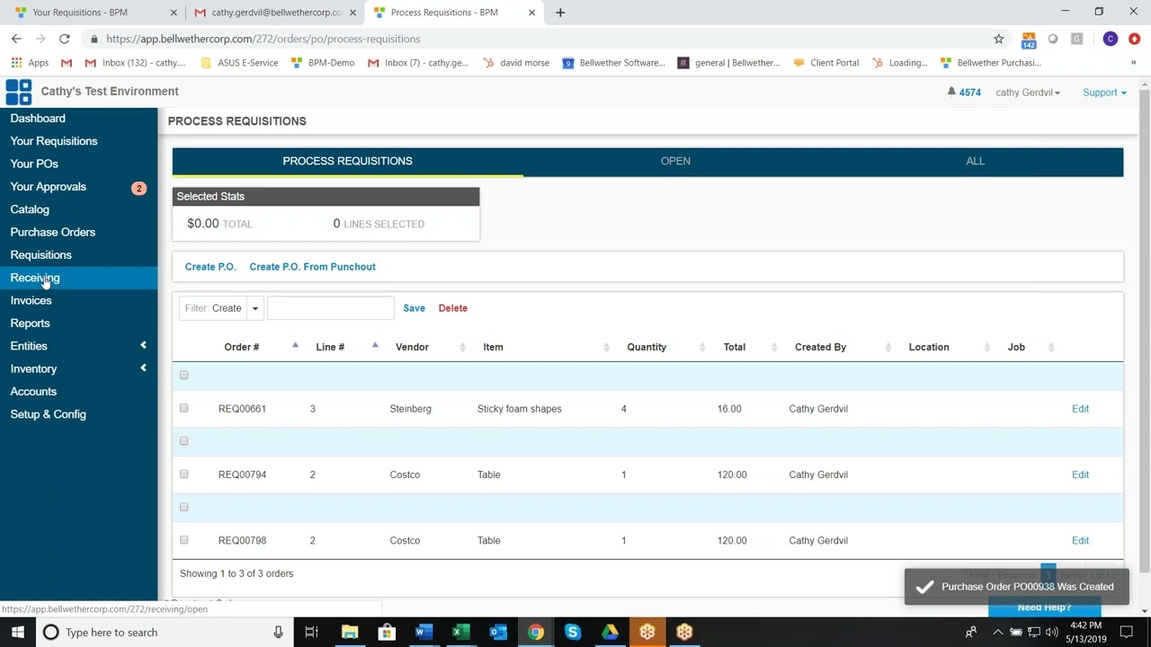 Bellwether Purchasing Software screenshot