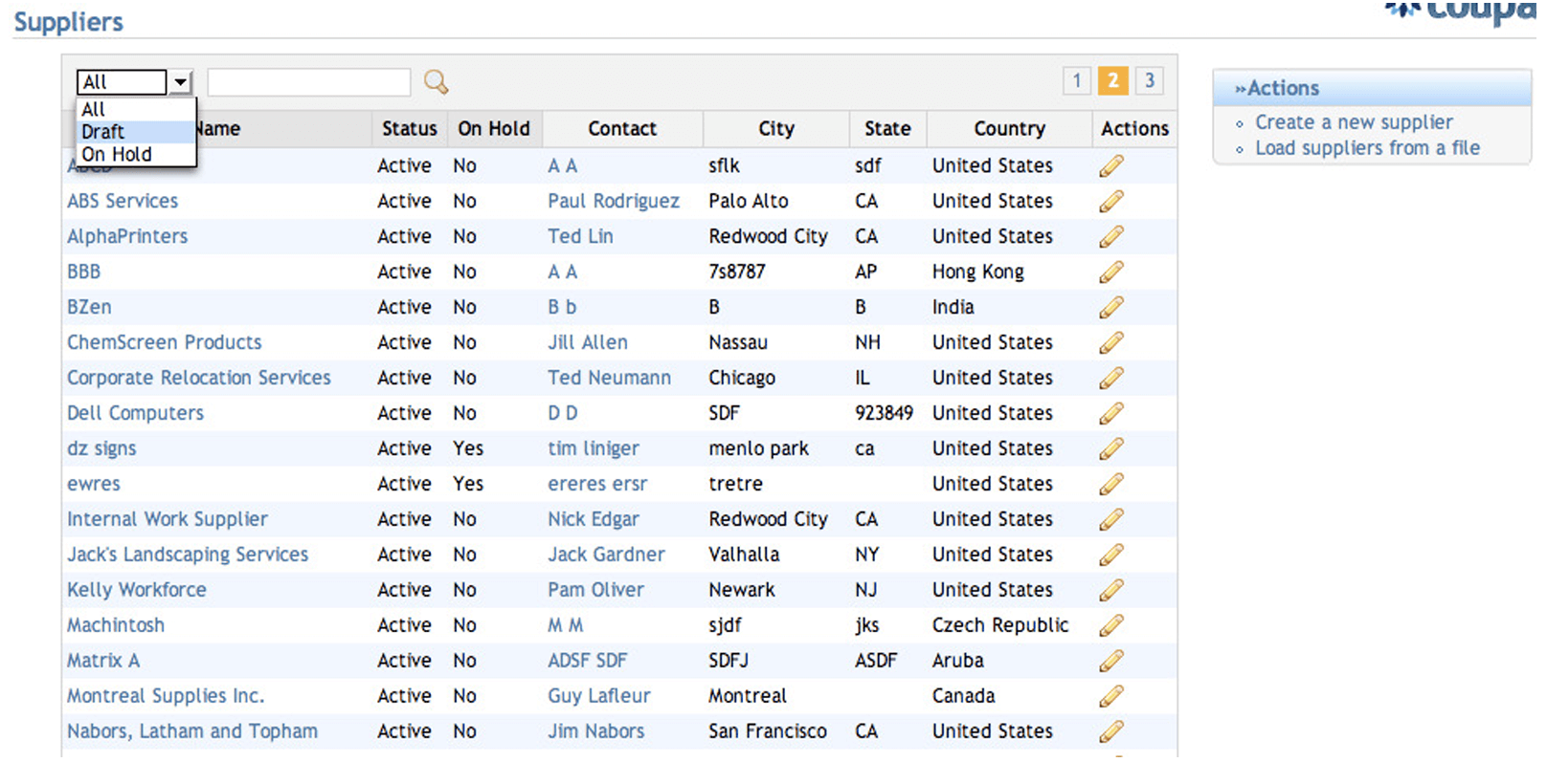 Coupa Sourcing screenshot