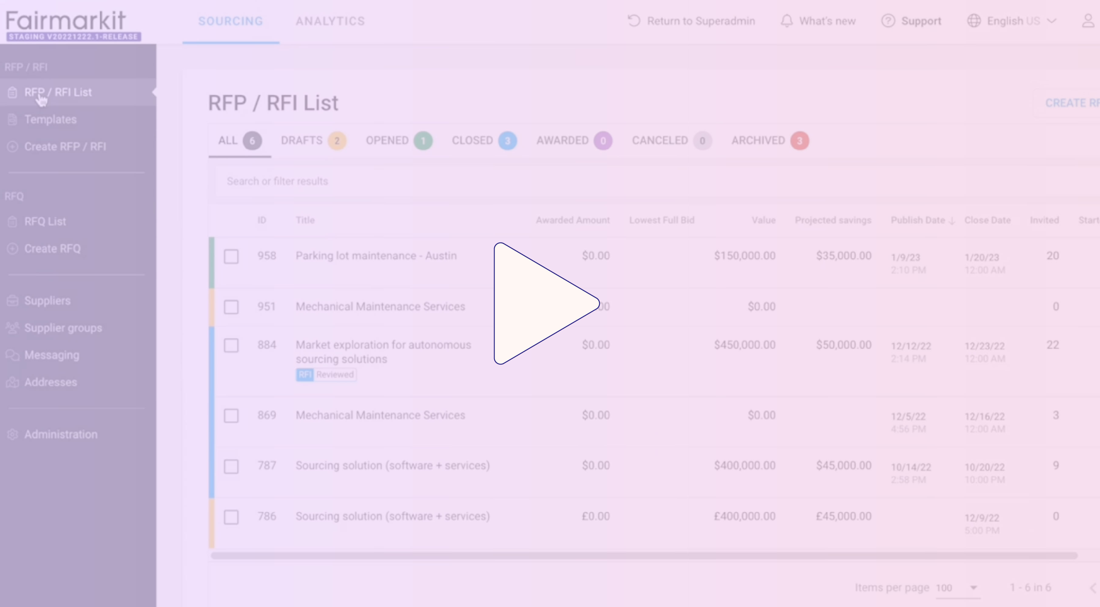 Fairmarkit screenshot