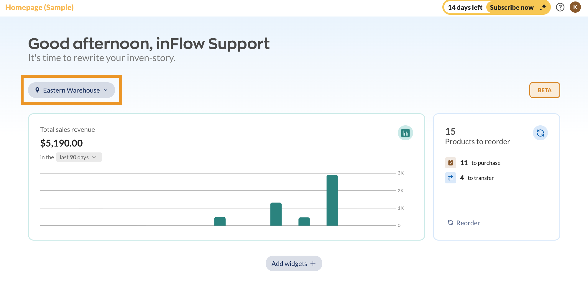 inFlow screenshot