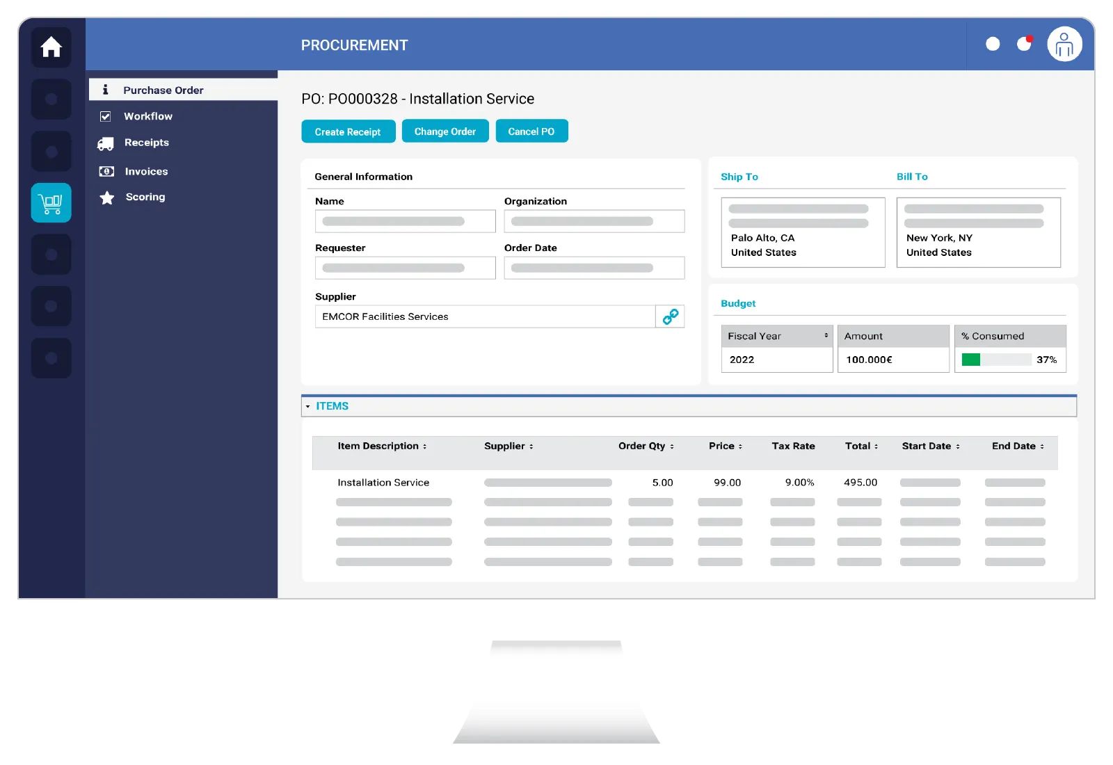 Ivalua screenshot
