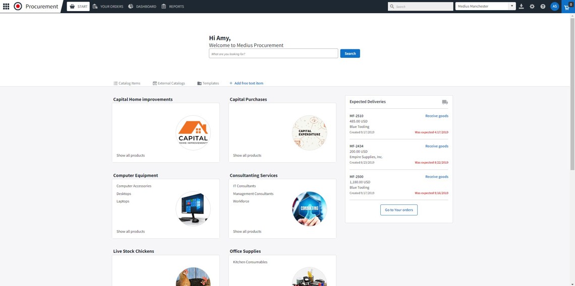 Medius Procurement Software screenshot