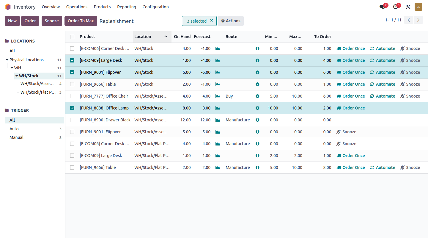 Odoo Purchase screenshot