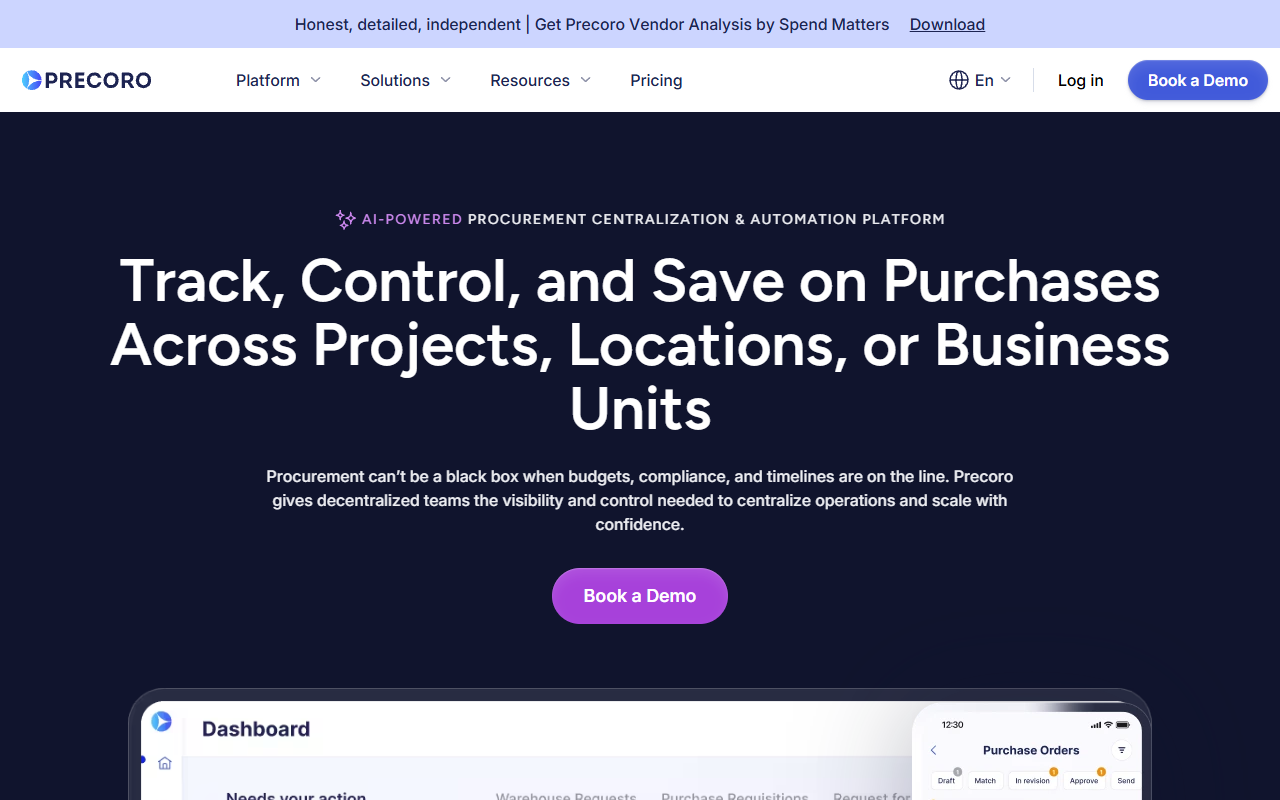 Precoro screenshot