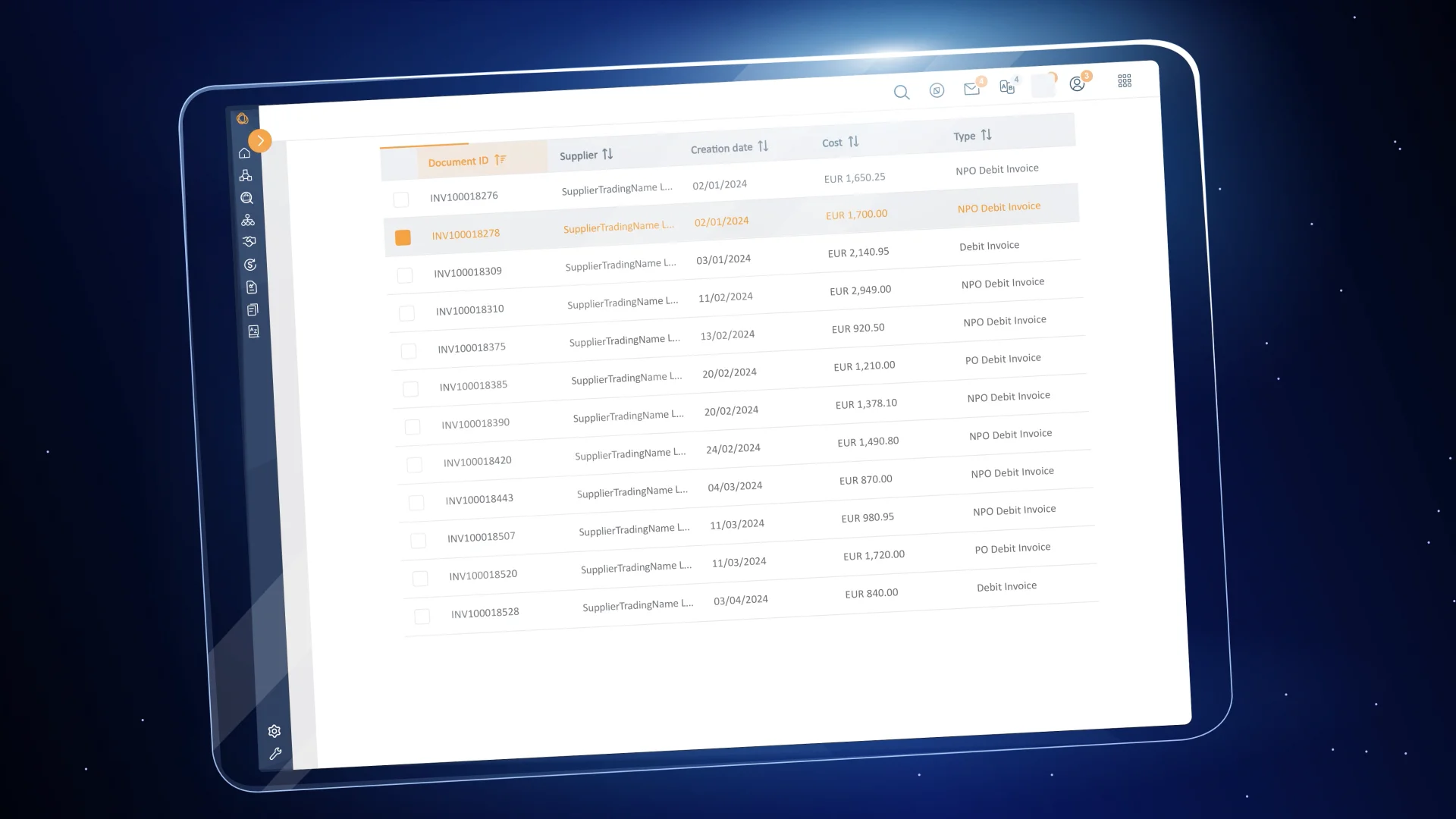 Proactis screenshot