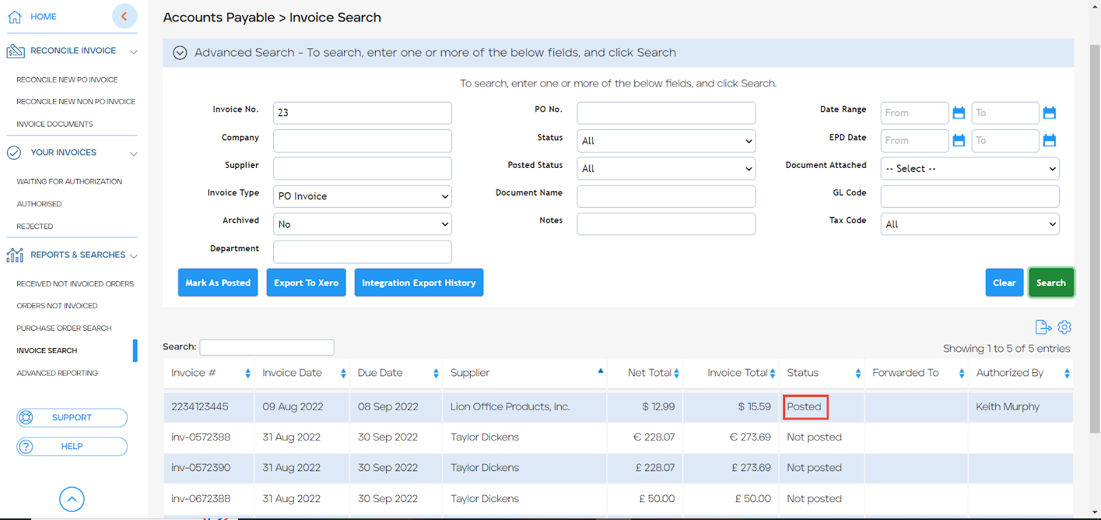 Vendor Management Software screenshot