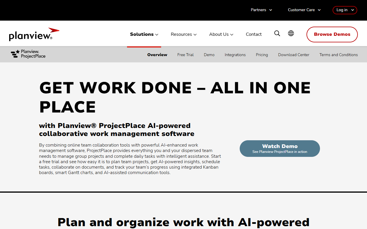 Planview Projectplace screenshot