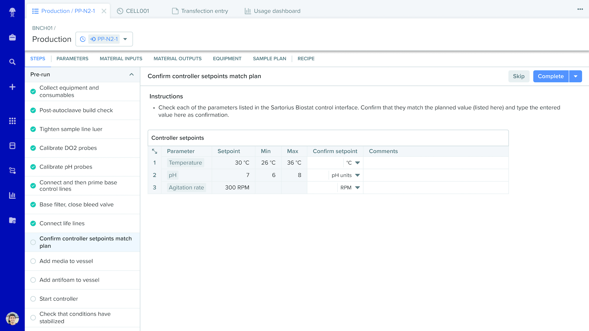 Benchling Bioprocess screenshot