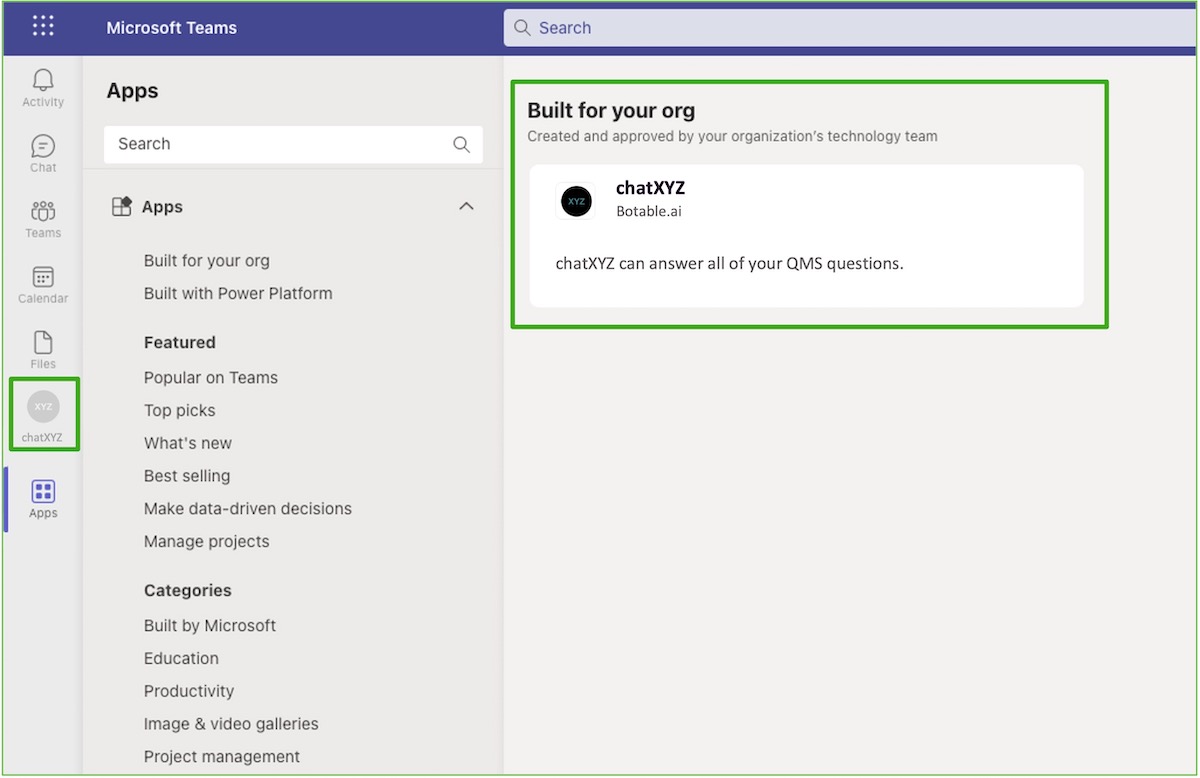 Botable.ai QA / PLM Chatbot for Arena screenshot
