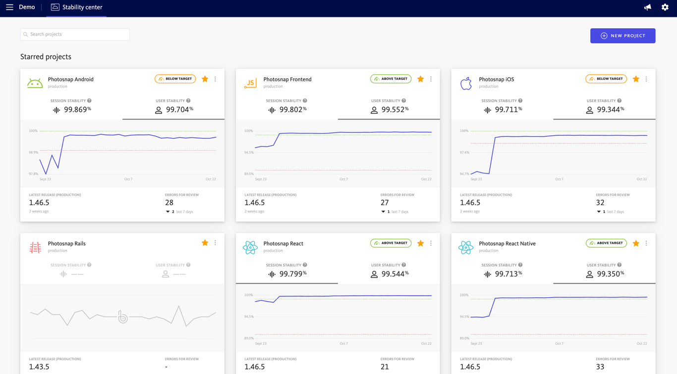 BugSnag screenshot