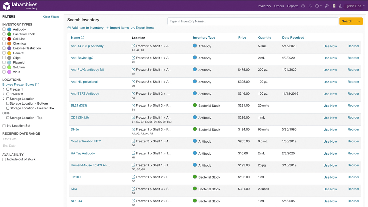 LabArchives for Government screenshot