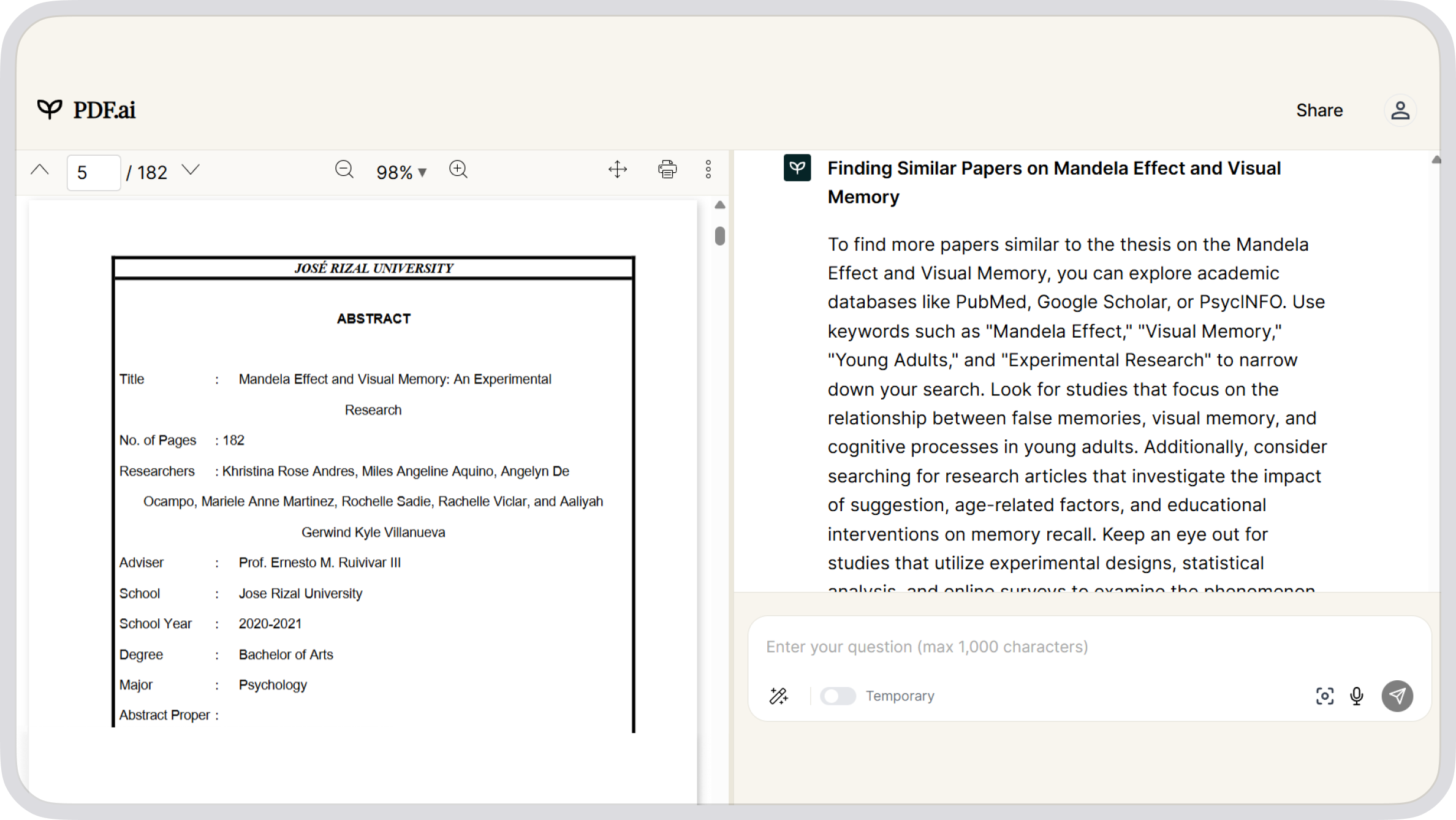 Logically AI PDF & Text Summarizer screenshot