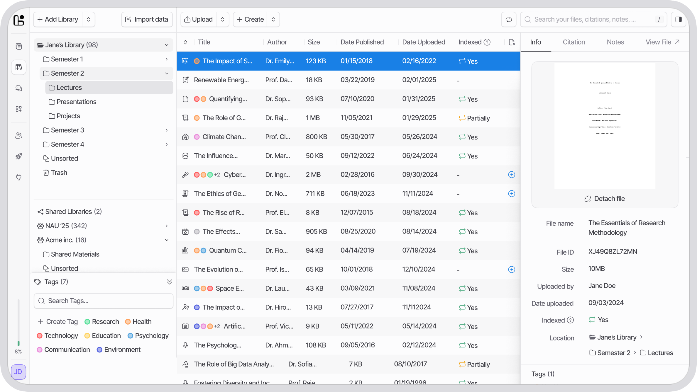 Logically Reference Manager screenshot