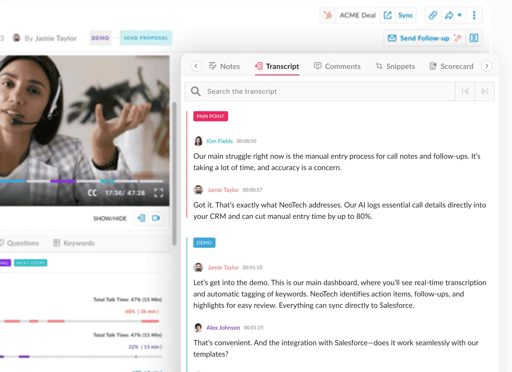 Avoma screenshot